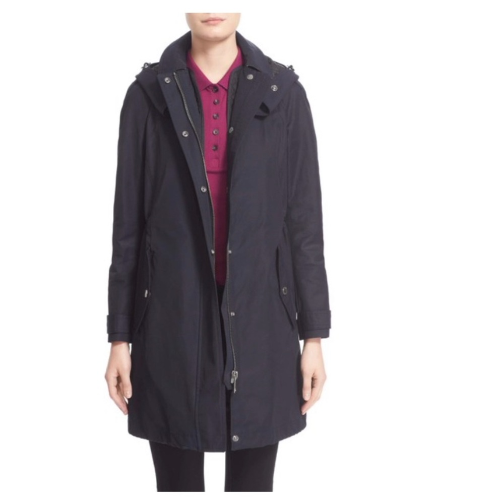 Burberry Harlington Black Zip-Front Hooded Parka - Picture 2 of 16